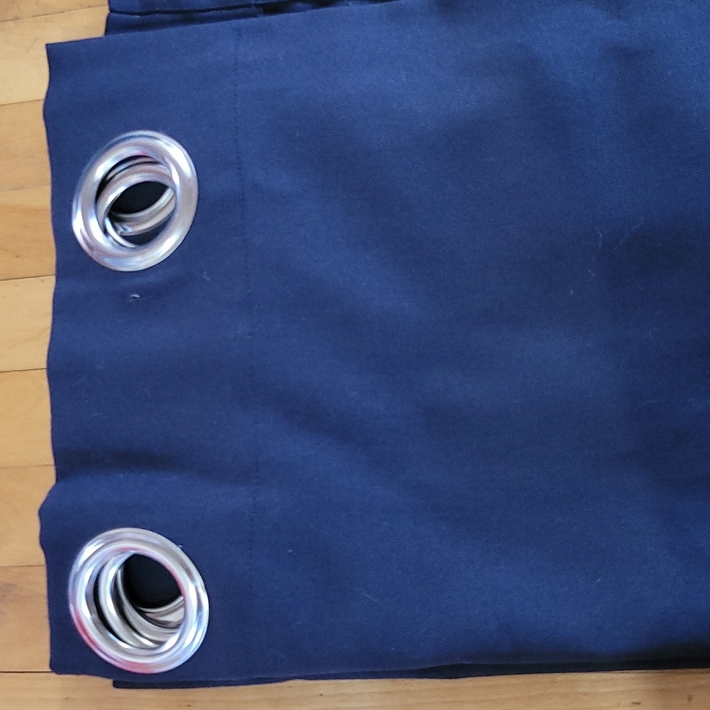 Navy Light Filtering Curtain Grommet 82”H